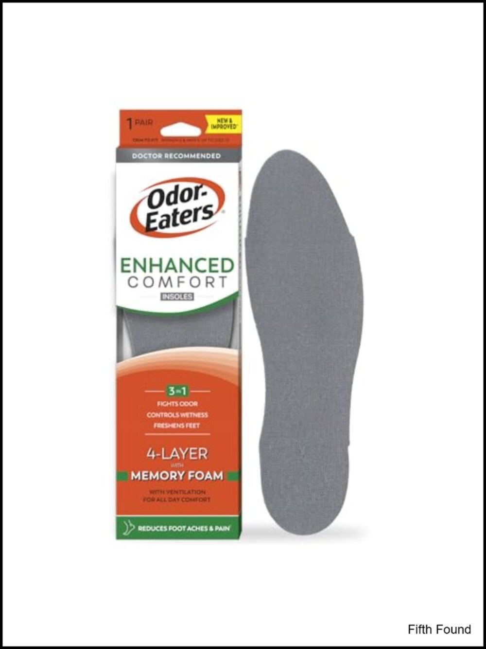 Odor-Eaters Enhanced Comfort Insoles Memory Foam Odor Control Shoe Insert